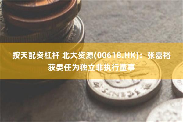 按天配资杠杆 北大资源(00618.HK)：张嘉裕获委任为独立非执行董事